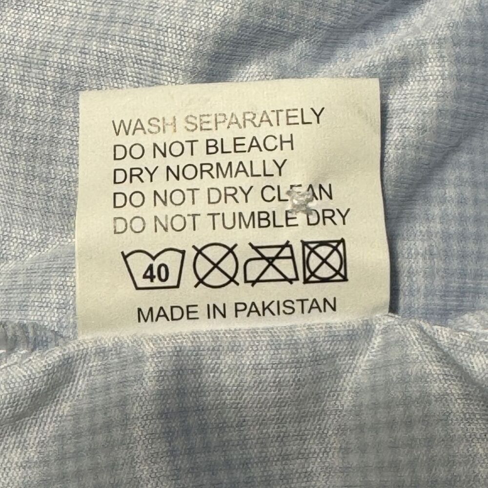 COLLARS & CO Polo Shirt Large Blue Houndstooth Performance Stretch NWT - Picture 11 of 11